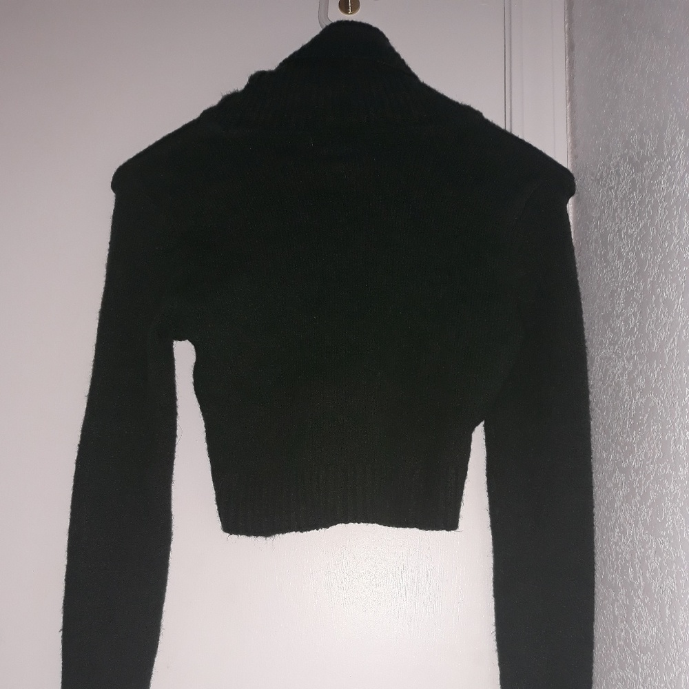Forever21 Knitted Hunter Green Soft Cropped Turtle